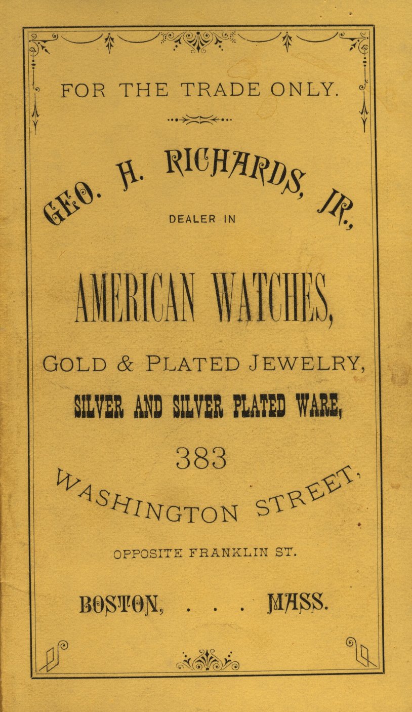 Geo. H. Richards, Jr. Price List Catalog (c.1880) Cover Image