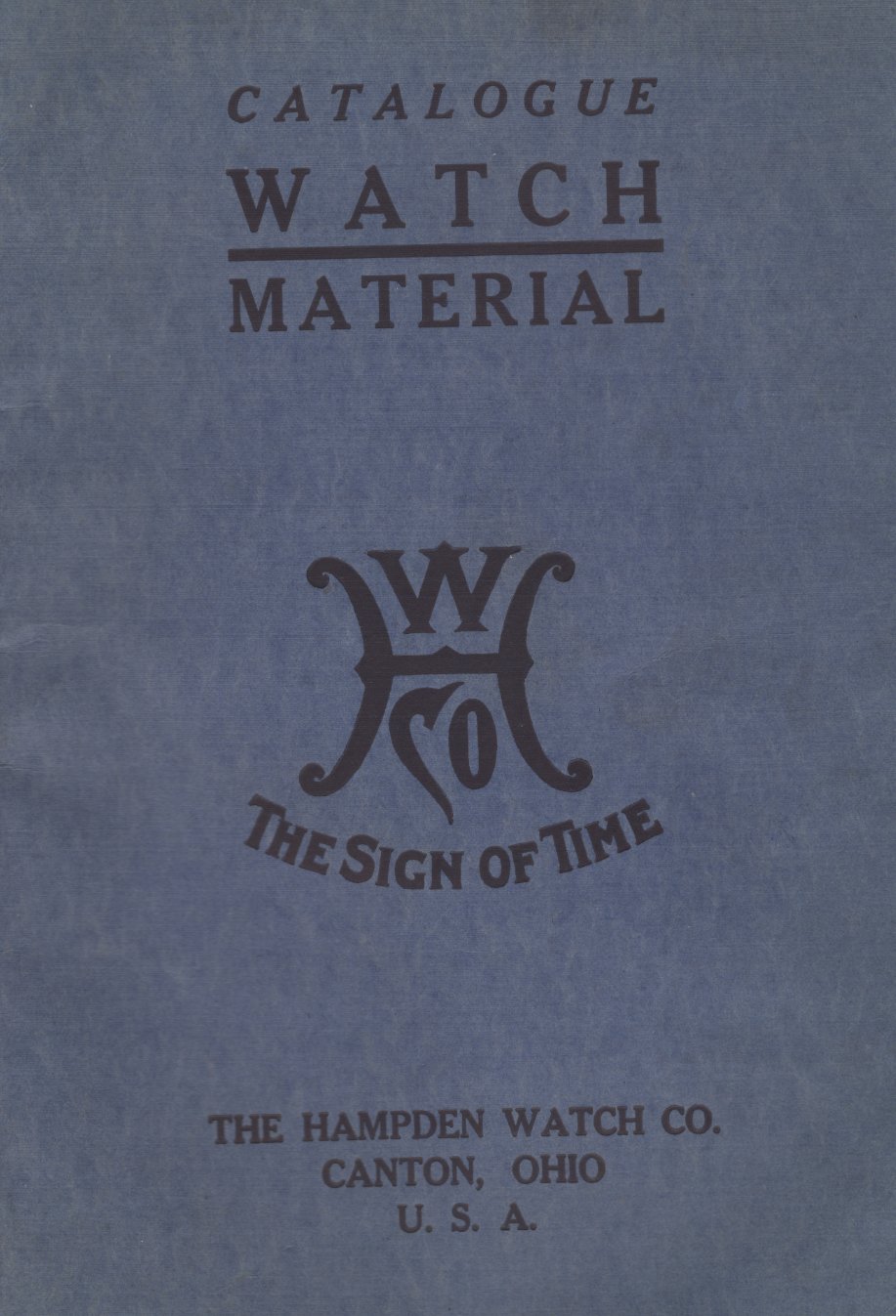 c.1915 Hampden Watch Company Material Catalog Cover Image