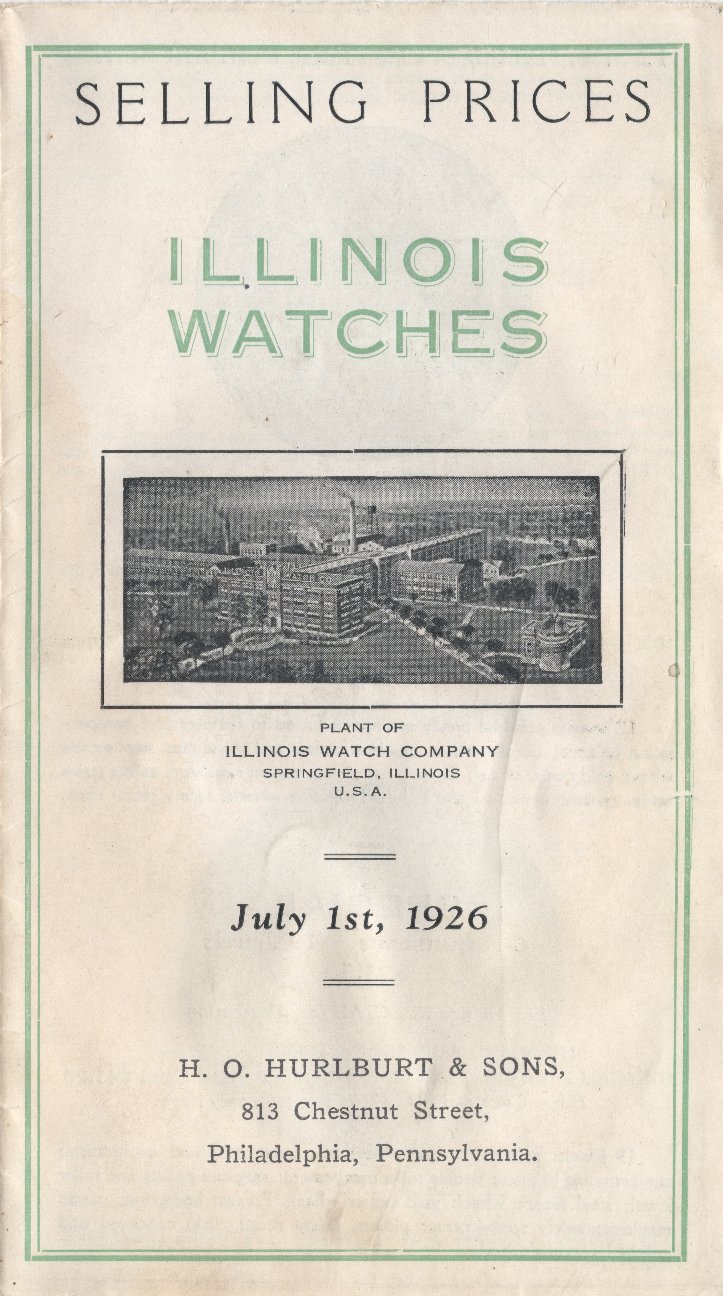 Selling Prices: Illinois Watches: July 1st, 1926 Cover Image
