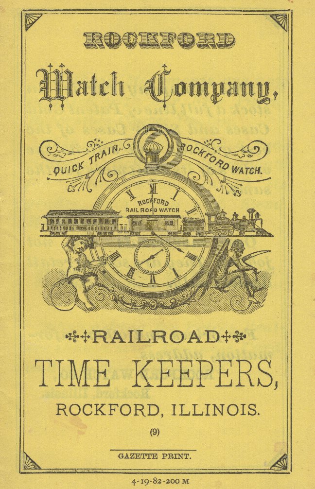 Rockford Watch Company Railroad Time Keepers Catalog, 1882 Cover Image