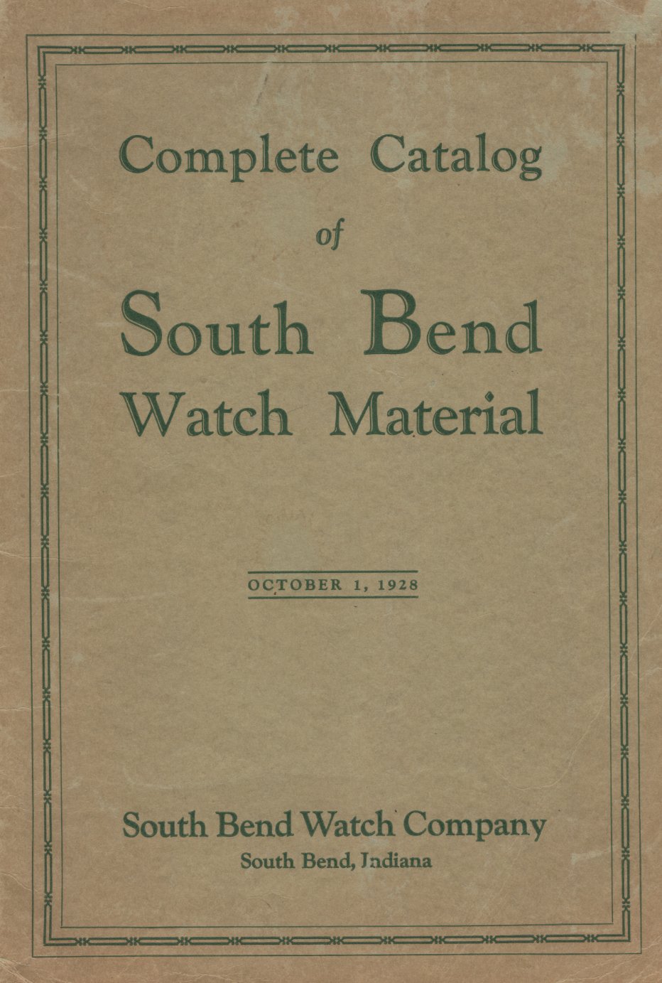 1928 South Bend Material Catalog Cover Image